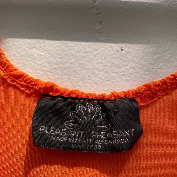 Vintage - Stretchy Ruched Orange Sleeveless Dress Pleasant Pheasant - Picture 4 of 5